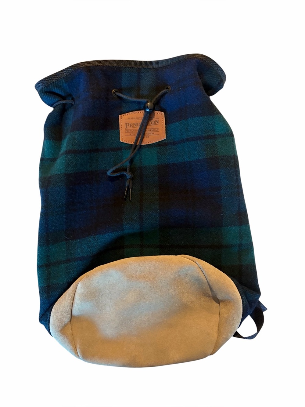 Pendleton Black Watch Tartan Plaid Drawstring Bag Pouch Vintage